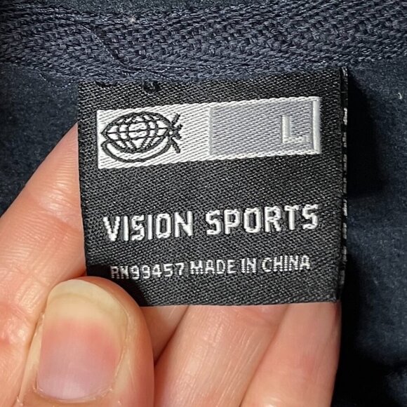 Vision Sports Men's Fleece Jacket Sz L Black Full Zip Up Mock Neck Long Sleeve - Picture 6 of 7
